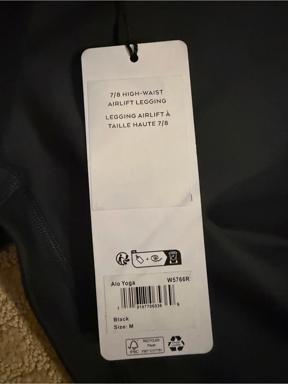 ALO Yoga Black 7/8 High-Waist Airlift Legging